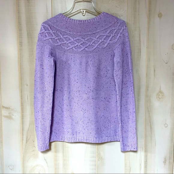Talbots Lavender Confetti Crew Cable Sweater XS - Picture 2 of 6